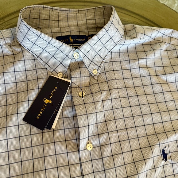 Polo Ralph Lauren 2XB Classic Fit Performance Grey/Blue Plaid Button Down Shirt - Picture 5 of 13